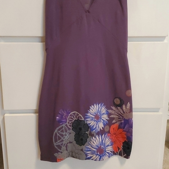 Intimately Free People Mini Purple Mesh Floral Bodycon Illusion Dress - Picture 8 of 16